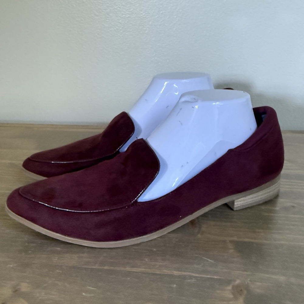 Dr. Scholls Womens 9.5M Burgundy Maroon Lark Slip On Lark Loafers Flats Shoes - Picture 2 of 8